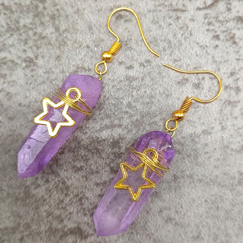 Wholesale Natural Crystal Alloy Earrings